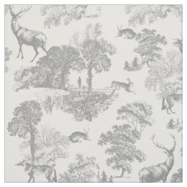 Tecido Elegante Rustic Vintage Cinza Country Toile Deer