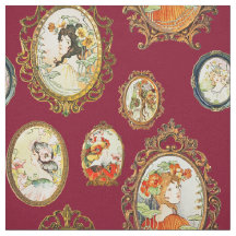 Elegante Vintage Art Nouveau Girls Flowers Frames