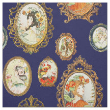 Elegante Vintage Art Nouveau Girls Flowers Frames