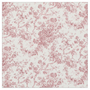 Tecido Elegante Vintage Francês Gravado Floral Toile-Pink