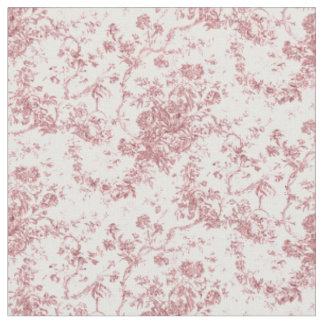 Tecido Elegante Vintage Francês Gravado Floral Toile-Pink