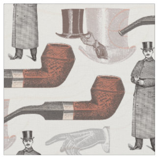 Tecido Elegante Vintage Man in Top Hat Retro