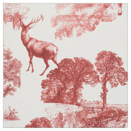 Tecido Elegante Vintage Red Country Toile Deer