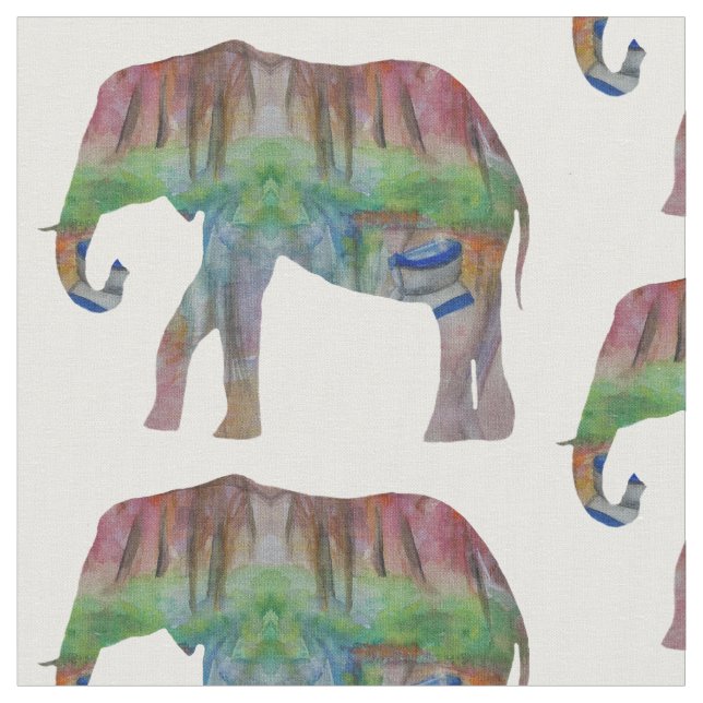 Tecido Elephant Watercolor Art (Detalhe)