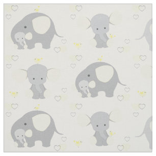 Tecido Elephant Yellow Safari Animal Nursery Baby Neutral