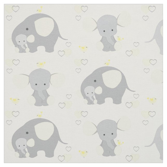 Tecido Elephant Yellow Safari Animal Nursery Baby Neutral (Modelo)