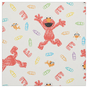 Tecido Elmo Crayon Pattern