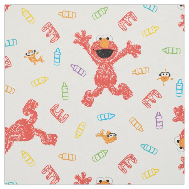 Tecido Elmo Crayon Pattern (Modelo)