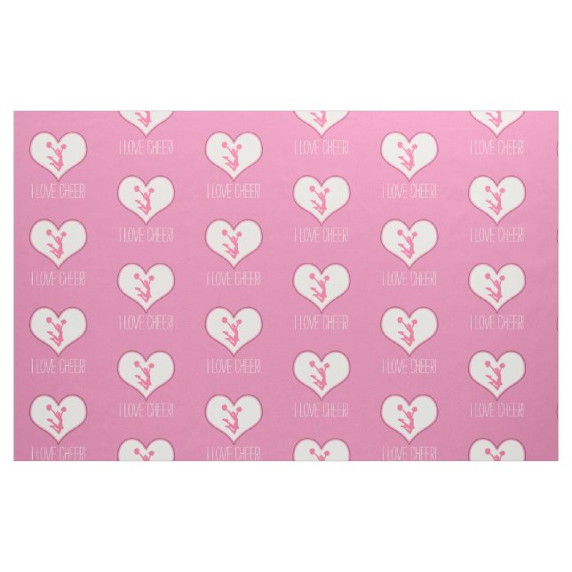 Tecido Elogio/texto branco do costume coração de Pom (Fat Quarter)