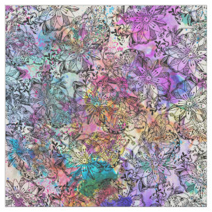 Tecido Emaranhado pintado mão da aguarela cor-de-rosa da