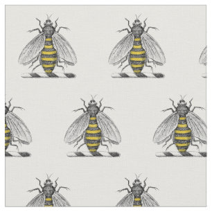 Tecido Emblema heráldico formal C da brasão da abelha d