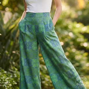 Tecido Emerald Green e Blue Na moda Bohemian Patterian