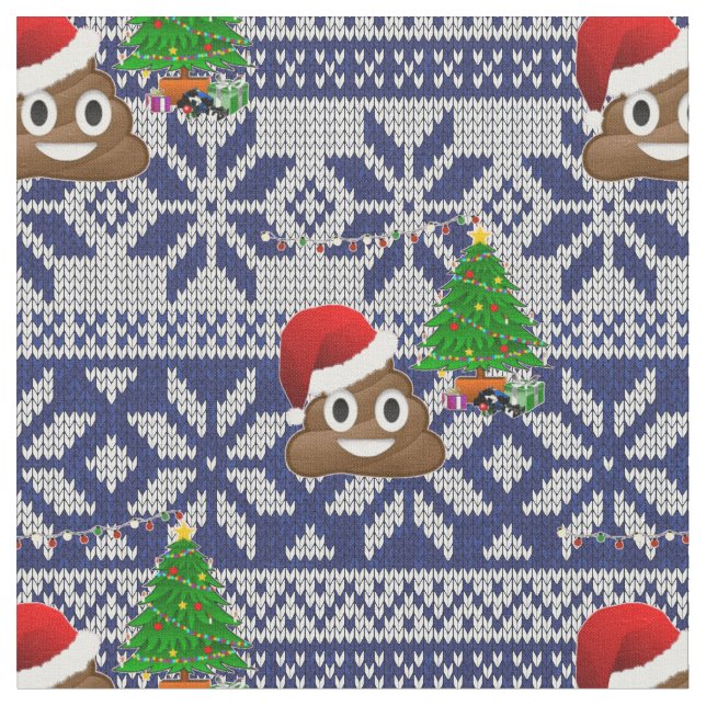 tecido emoji de cocô de suéter de Natal feio (Detalhe)