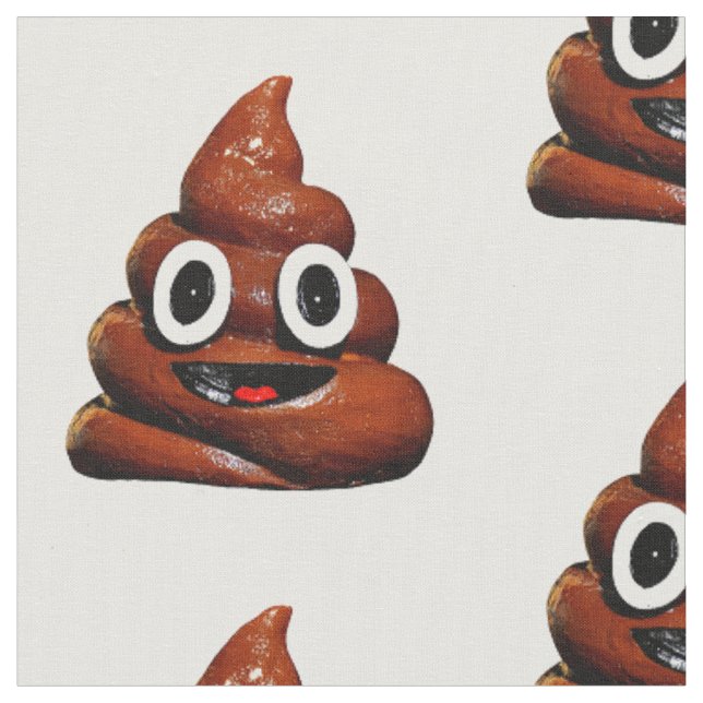 tecido emoji de cocô engraçado feliz (Detalhe)