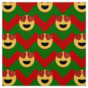 tecido emoji do coração de natal