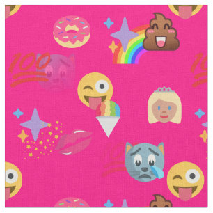 tecido emoji rosa-quente