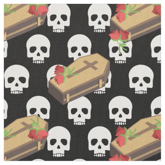 tecido emojis de caixão do crânio (Detalhe)