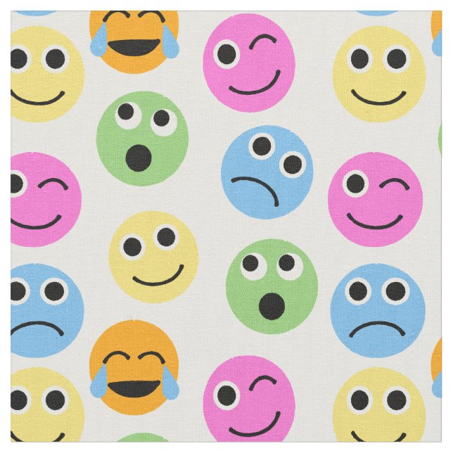 Tecido Emojis Emoticon Faces Coloridas Impressão (Detalhe)