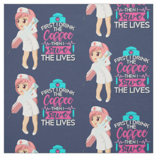 Tecido Enfermeira Engraçada Dizendo com Grande Agulha hip