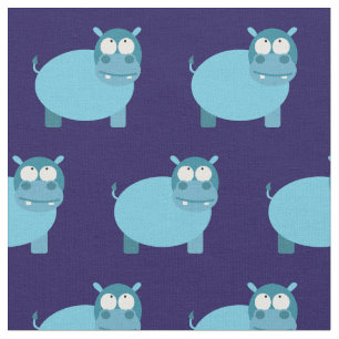 Tecido Enfermeiro-bebê-bebê-doçura-preto-escuro Hippopota