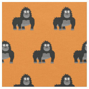 Tecido Enfermeiro-Bebê-Gorila-Bonito-Laranja-Ape