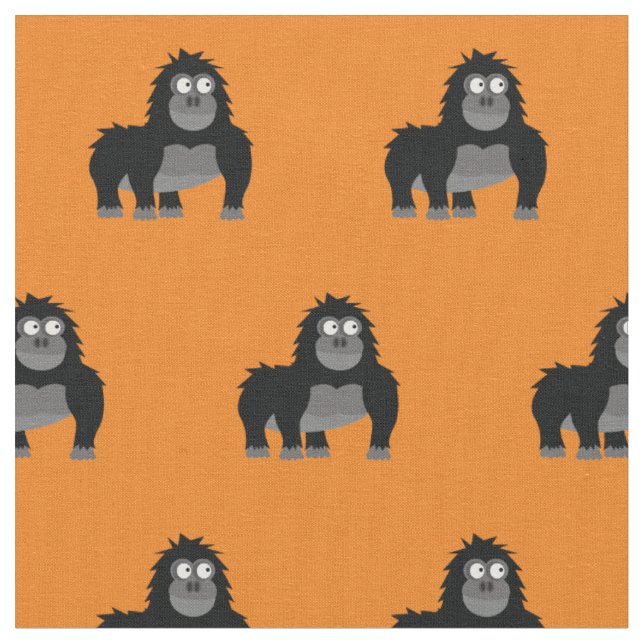Tecido Enfermeiro-Bebê-Gorila-Bonito-Laranja-Ape (Detalhe)