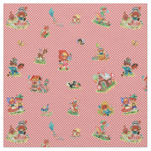 Tecido Enfermeiro do Livro Vintage Rhyme Red Riding Hood