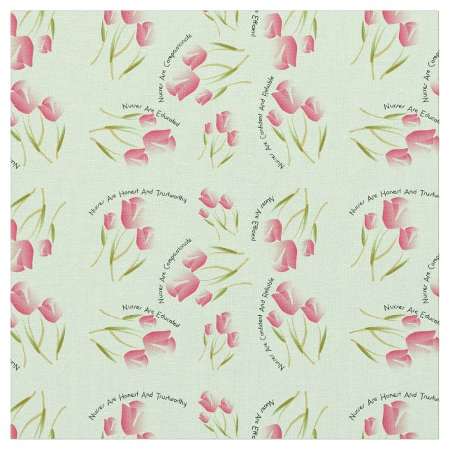 Tecido Enfermeiro Tulipas Design Verde Claro (Detalhe)