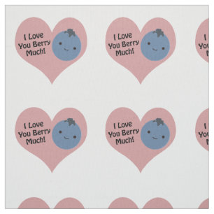 Tecido Engraçado Eu Te Amo Muito Bonito Kawaii Blueberry