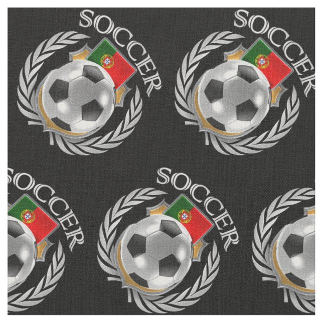 Tecido Engrenagem do fã do futebol 2016 de Portugal (Detalhe)