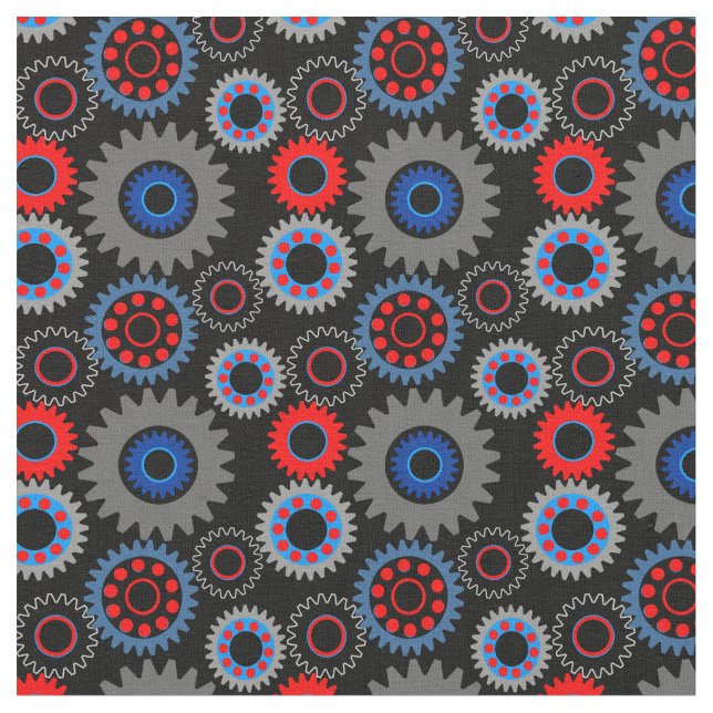 Tecido Engrenagens Coloridas (Detalhe)