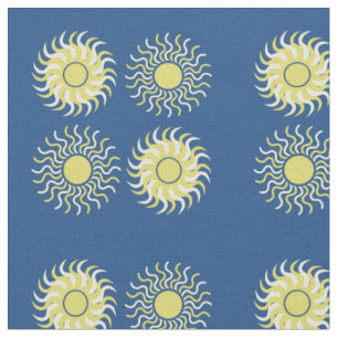 Tecido ensolarado do design dos sóis