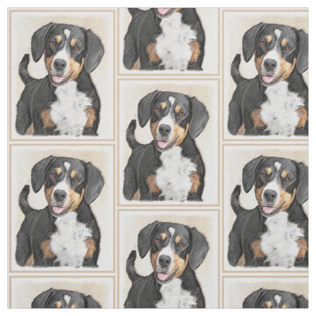 Tecido Entlebucher Mountain Dog Painting - Arte Original (Modelo)