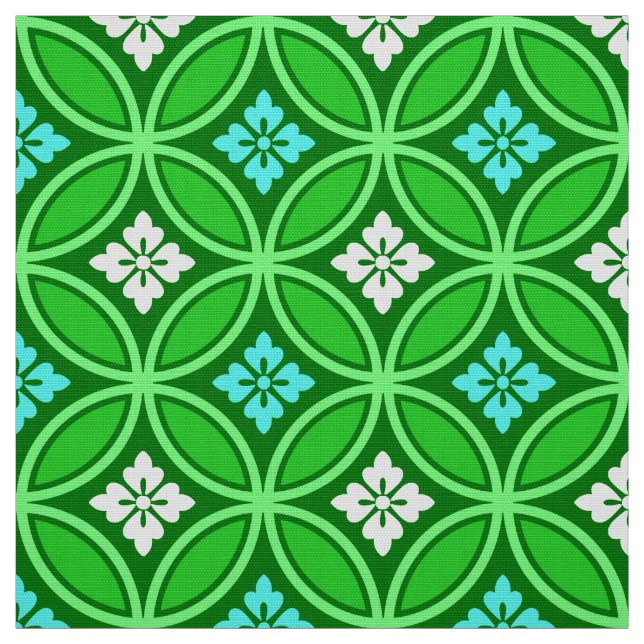 Tecido Entrega com Motif Flor, Sombras de Jade Verde (Modelo)