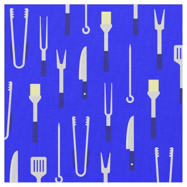 Tecido equipamento de churrasco verão churrasco chef azul (Detalhe)