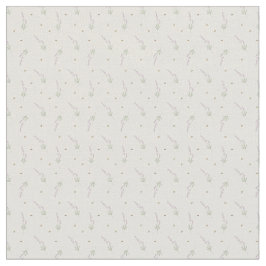 Tecido Esboço Botânico de Lavanda Delicada e Abelha