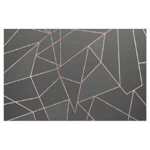 Tecido Esboço geométrico Dourado cor-de-rosa do chique 