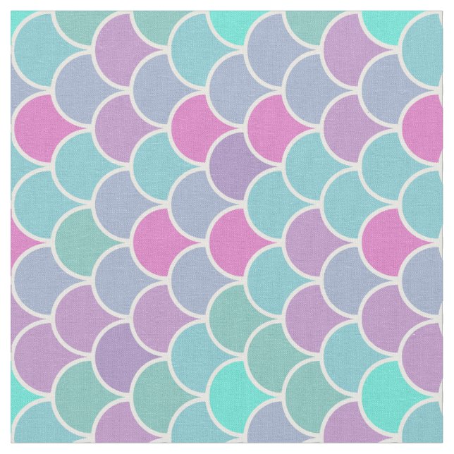 Tecido Escala pastel colorida da sereia (Detalhe)
