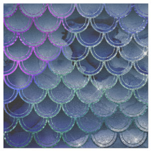 Tecido Escalas de Sereia Azul e Roxo
