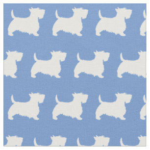 Tecido Escocês Terrier Scottie Dog Pet Scotty Blue