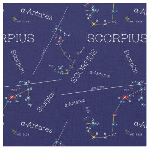 Tecido  Escorpião de Constelação de Zodíaco