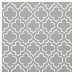 Tecido Escuro - cinzas, marroquino branco Quatrefoil #6