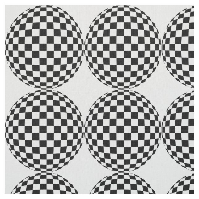 Tecido esferas de checador preto e branco (Modelo)