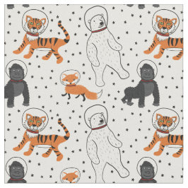 Tecido Espaço é Astronautas Selvagens Animais Padrão