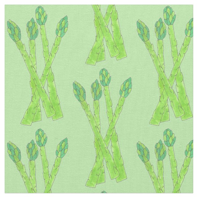 Tecido Espargos Verdes Spears Hortícolas Veggie Veg (Detalhe)