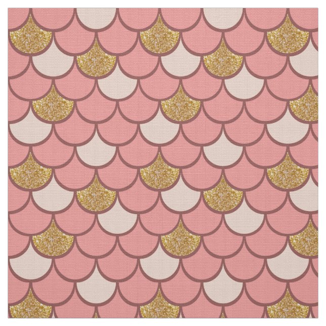 Tecido esparrapo de peixes de rosa dourado com efeito bri (Modelo)