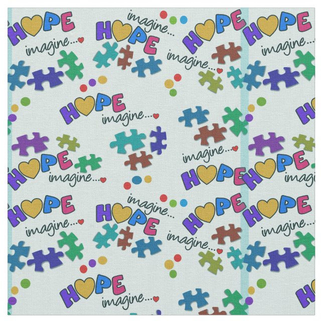 Tecido Esperança de consciência do autismo (Detalhe)