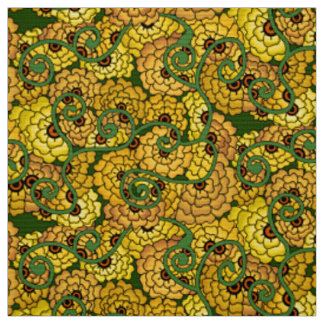 Tecido Espirais Flores - Amarelo