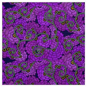 Tecido Espirais Flores - Roxo