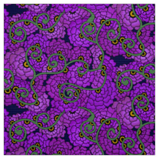 Tecido Espirais Flores - Roxo